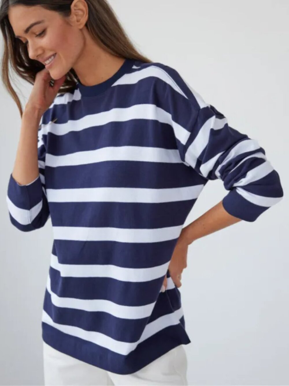 AYR The Early Mornings Tee – Size XS – Navy & White